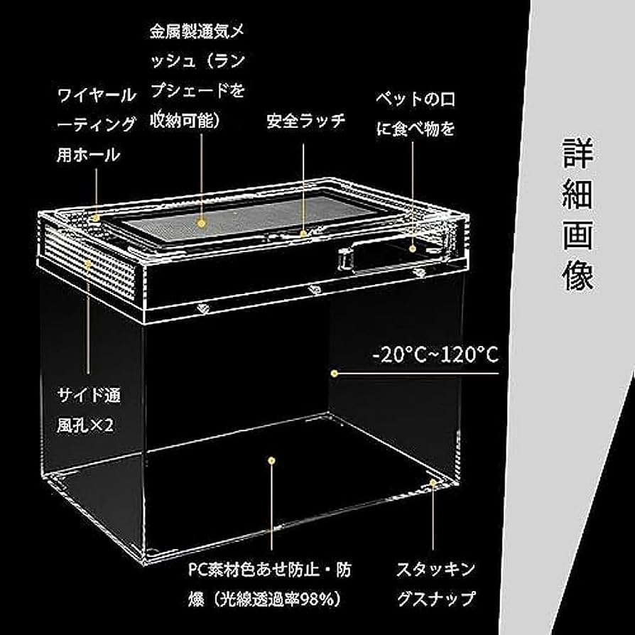 爬虫類ケージ　803528㎝　ストッパー付属 爬虫類ケージ 803528㎝ ストッパー付属